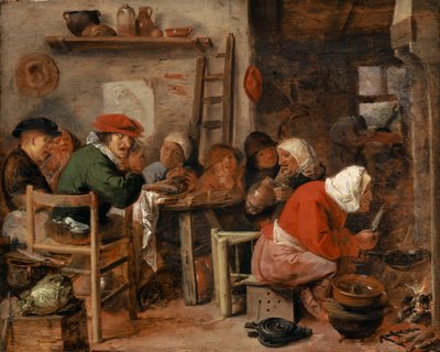 Eine Bauernmahlzeit von Adriaen Brouwer